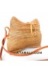 Ladies handbags rattan full handmade leather straps